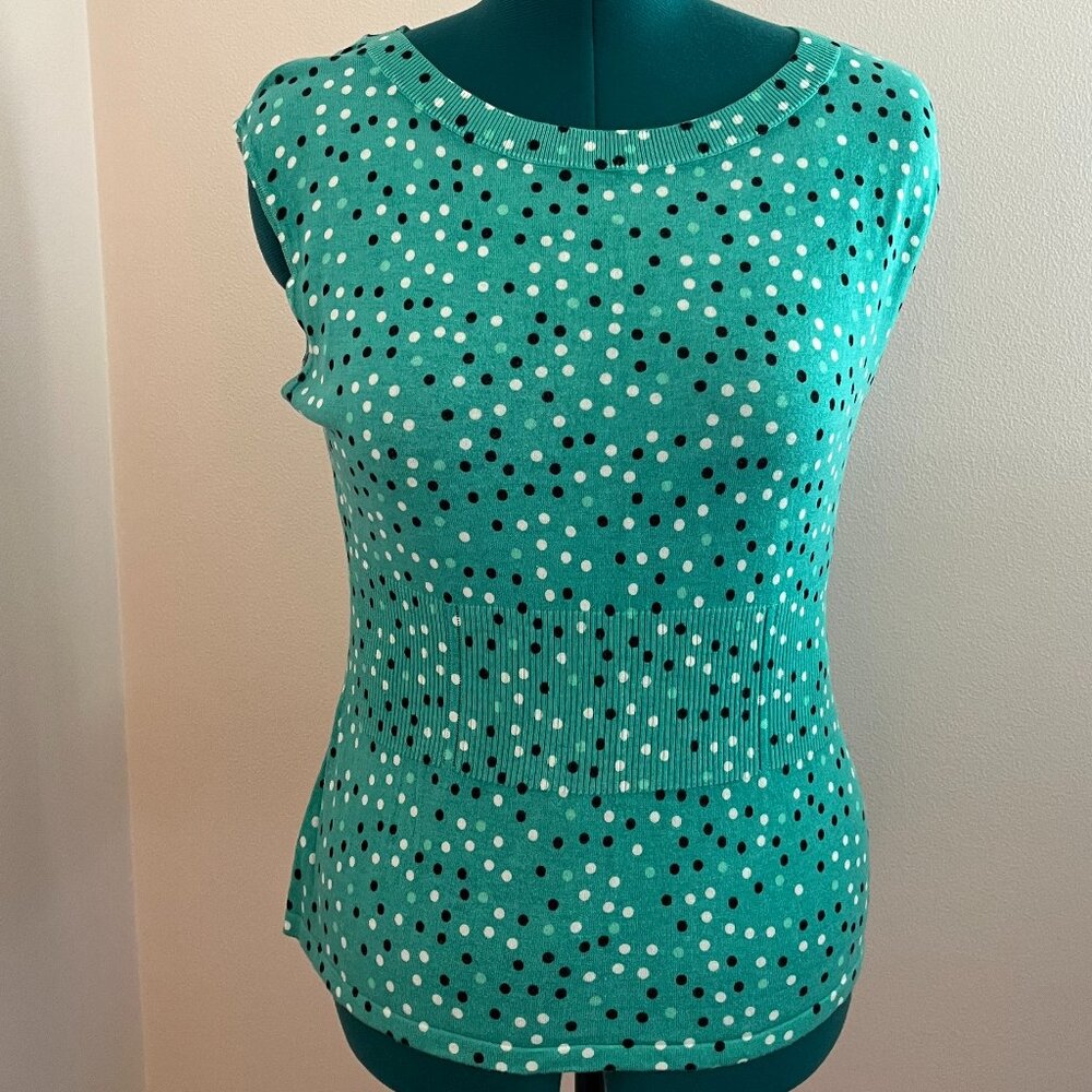 Ann Taylor Sleeveless Dot Print Top